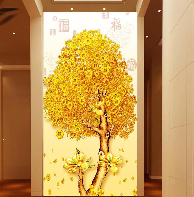 3D Golden Tree 636 Wall Murals Wallpaper AJ Wallpaper 2