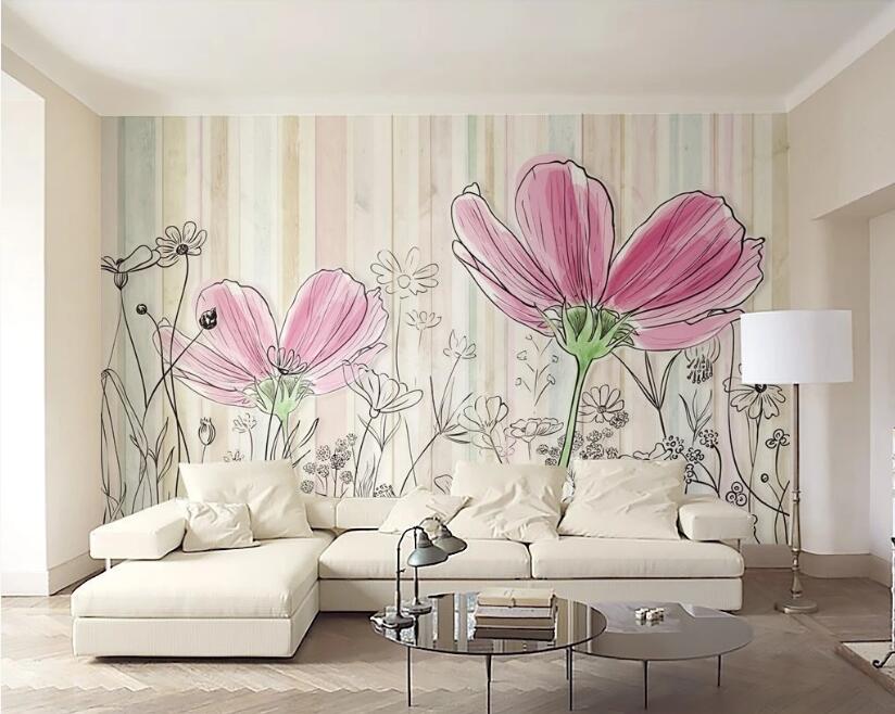 3D Cute Flowers 113 Wall Murals Wallpaper AJ Wallpaper 2