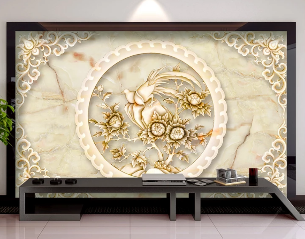 3D Circle Carved Bird 2 Wallpaper AJ Wallpaper 2