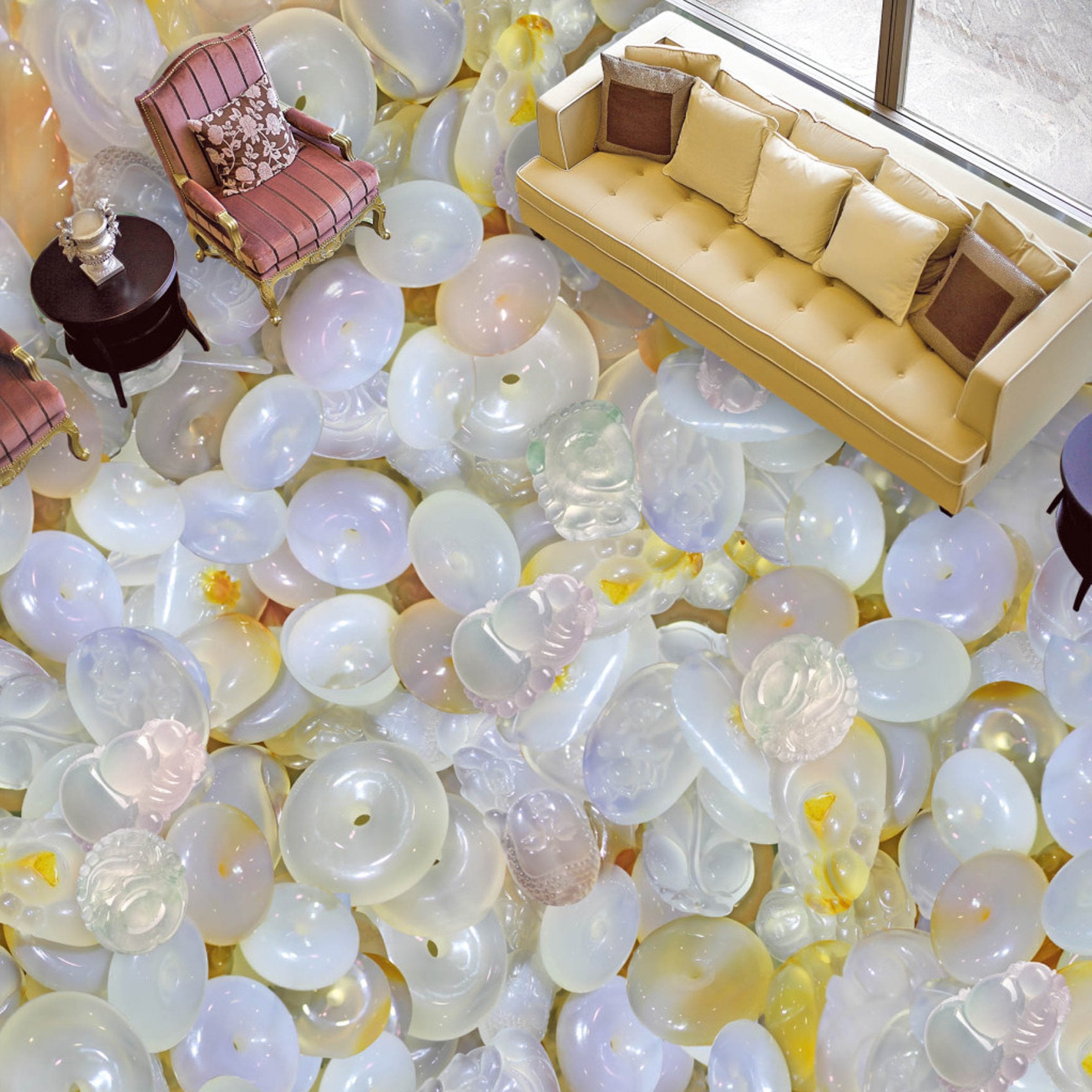 3D Jade Pendant WG165 Floor Mural Wallpaper AJ Wallpaper 2