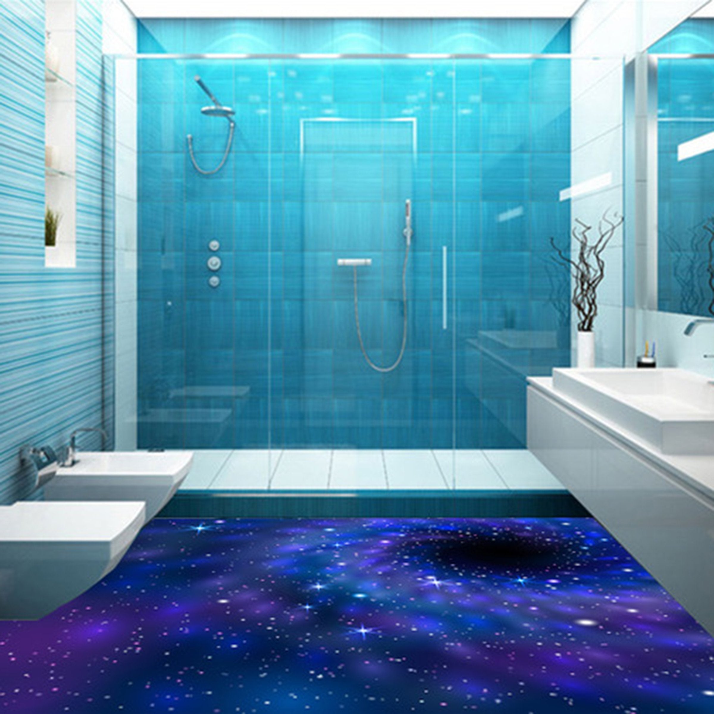 3D Blue Starry Sky WG247 Floor Mural Wallpaper AJ Wallpaper 2