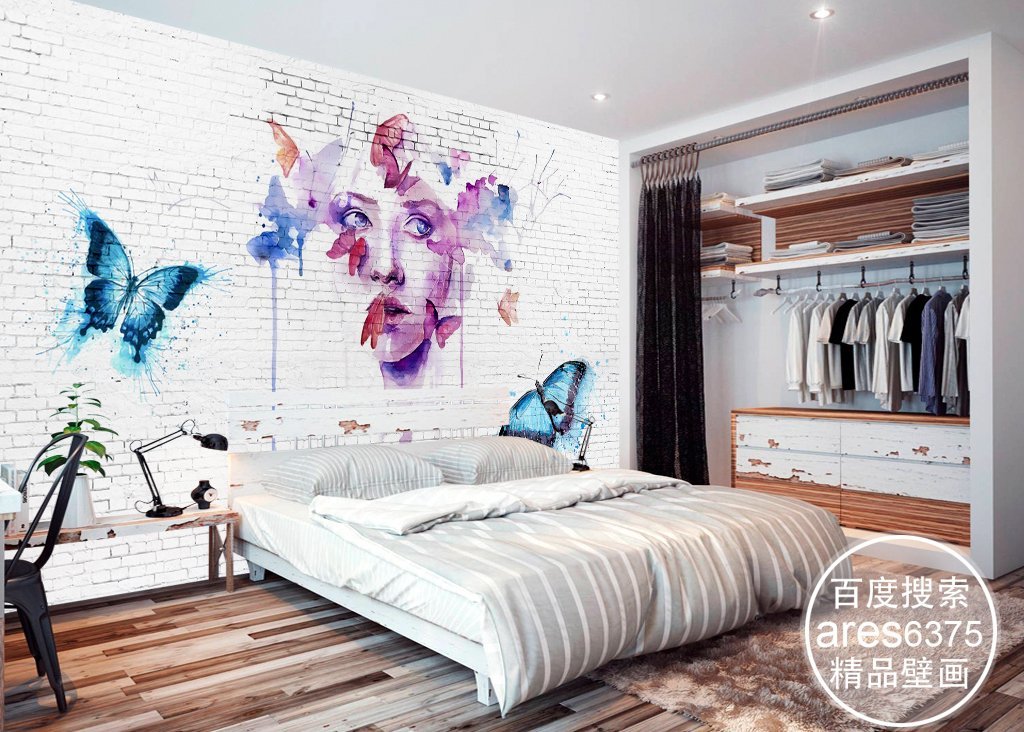 3D Butterfly Girl 193 Wall Murals Wallpaper AJ Wallpaper 2