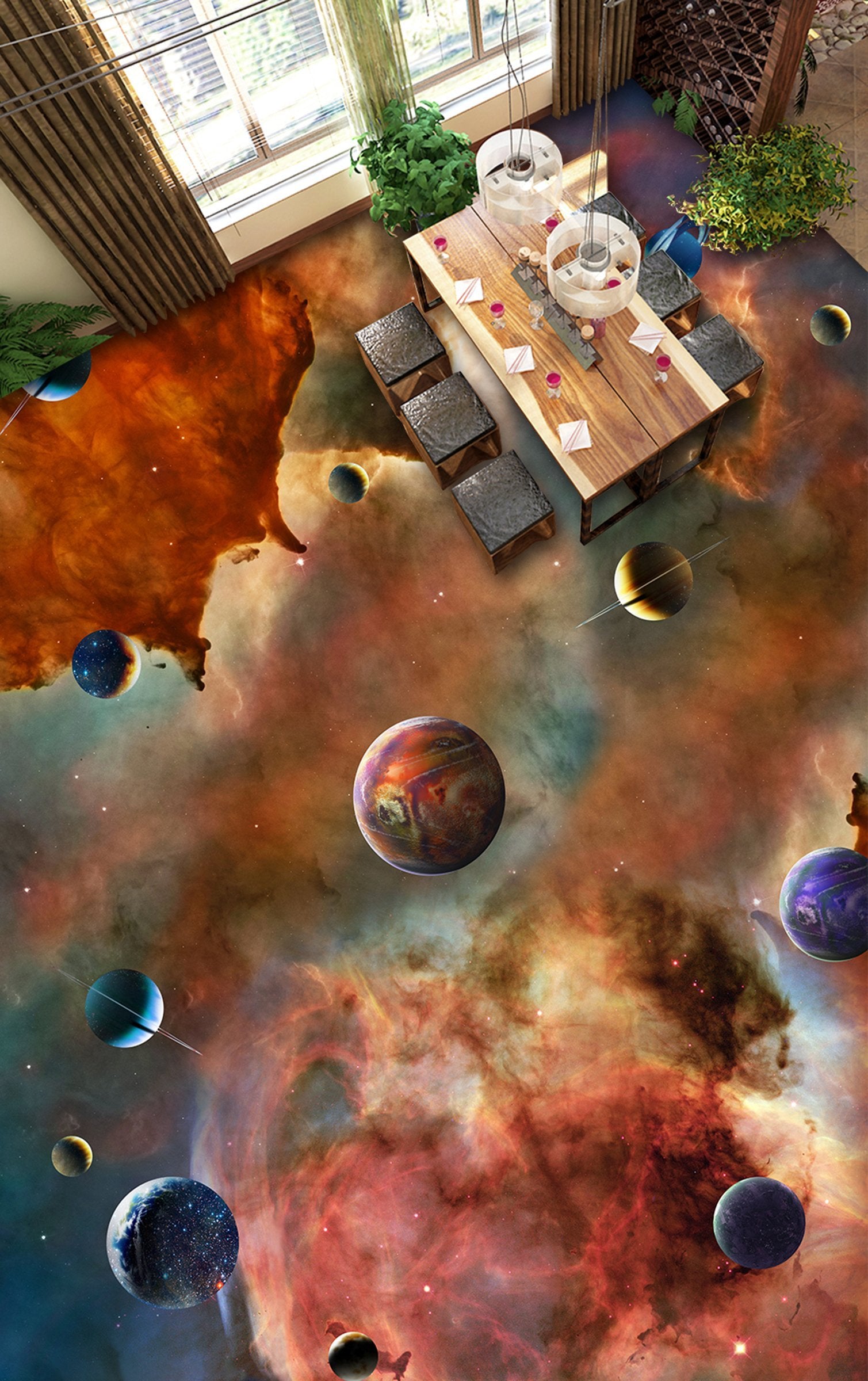 3D Colored Starry Sky WG713 Floor Mural Wallpaper AJ Wallpaper 2
