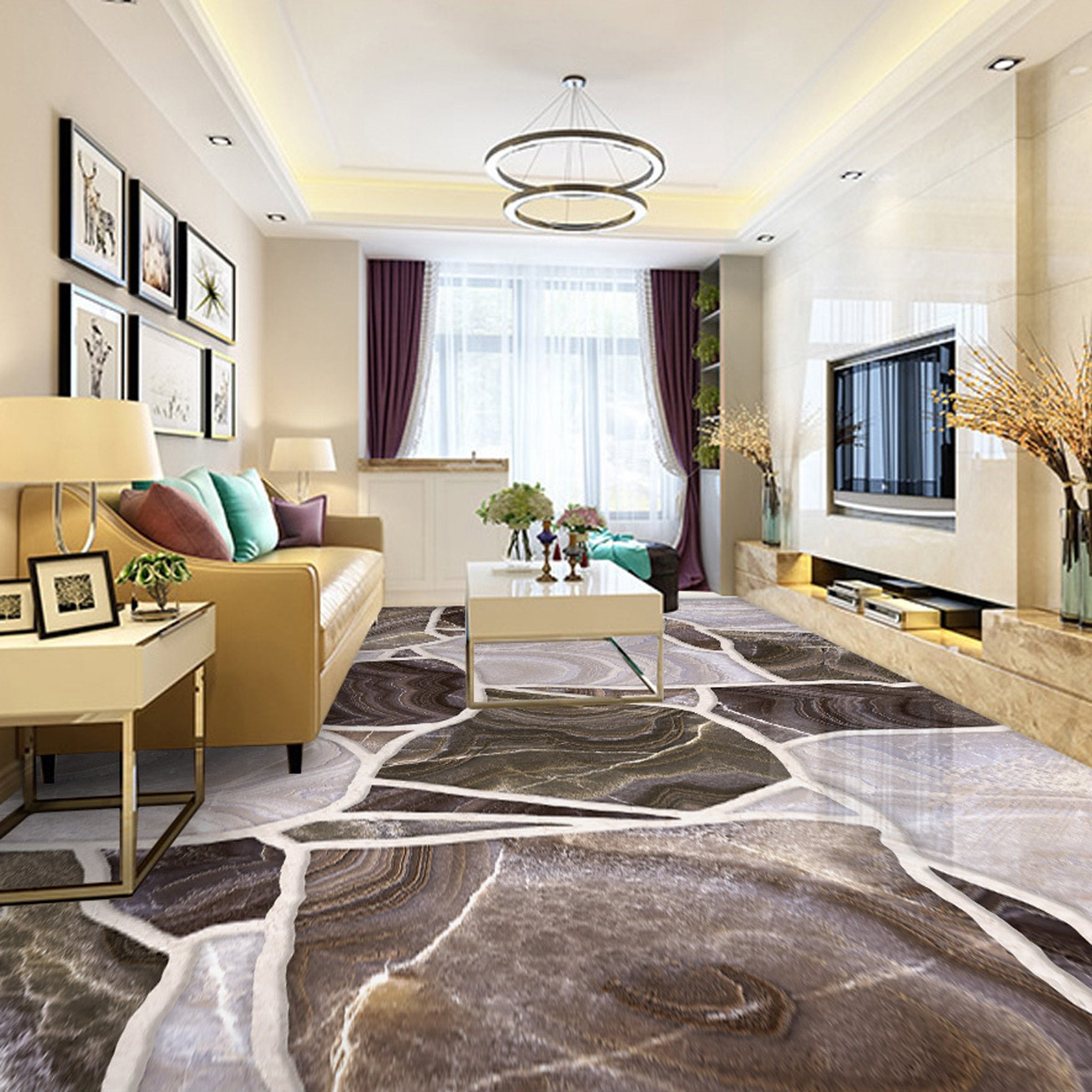 3D Color Stripe WG659 Floor Mural Wallpaper AJ Wallpaper 2