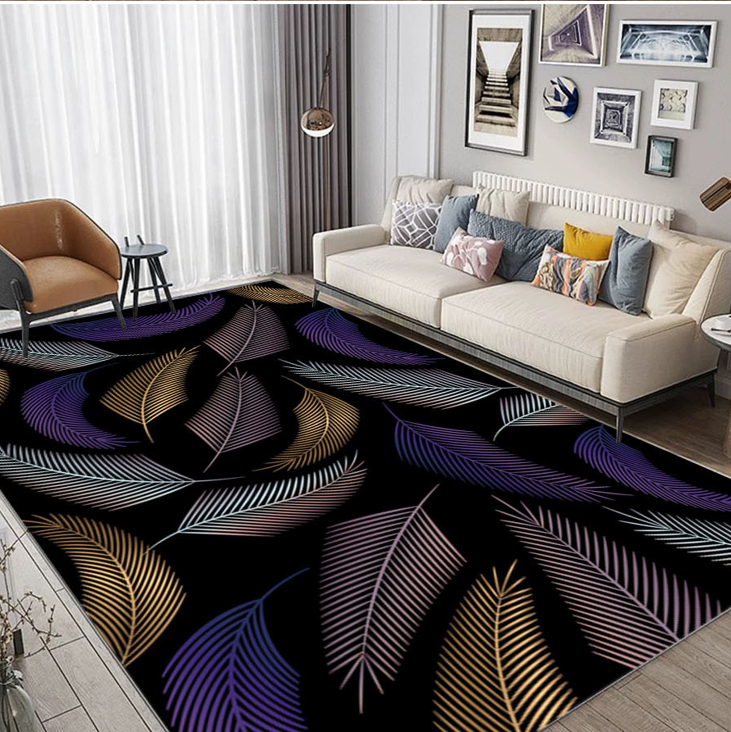 3D Colored Feather WG524 Non Slip Rug Mat Mat AJ Creativity Home