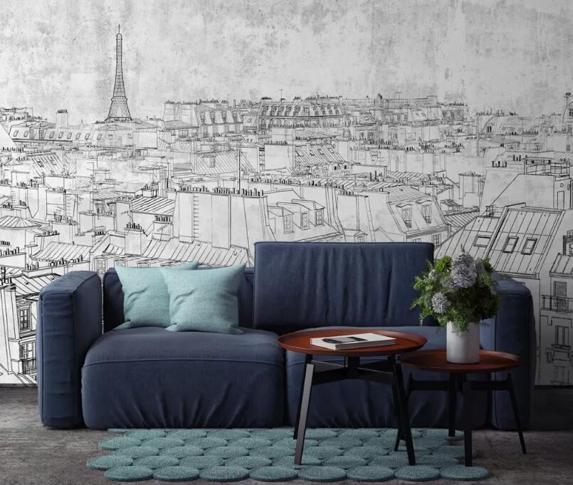 3D Sketch City WG906 Wall Murals