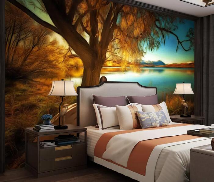 3D Forest Lake WG98 Wall Murals Wallpaper AJ Wallpaper 2