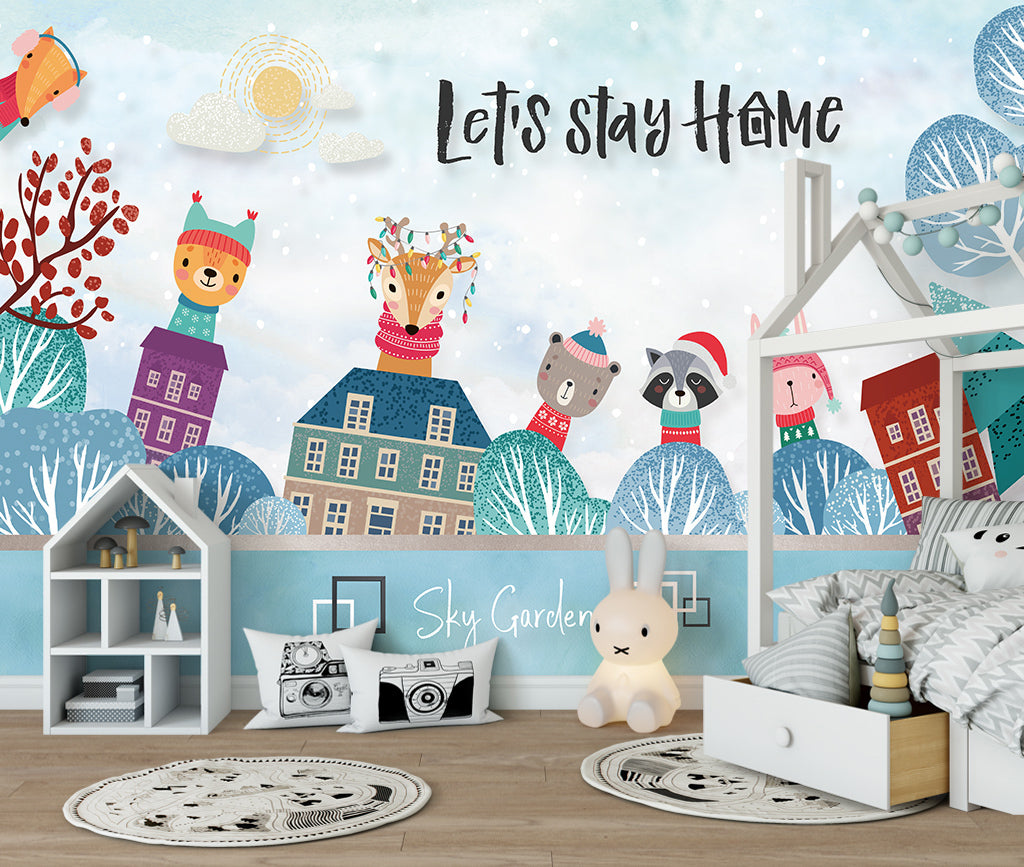 3D Rabbit Fox WG436 Wall Murals