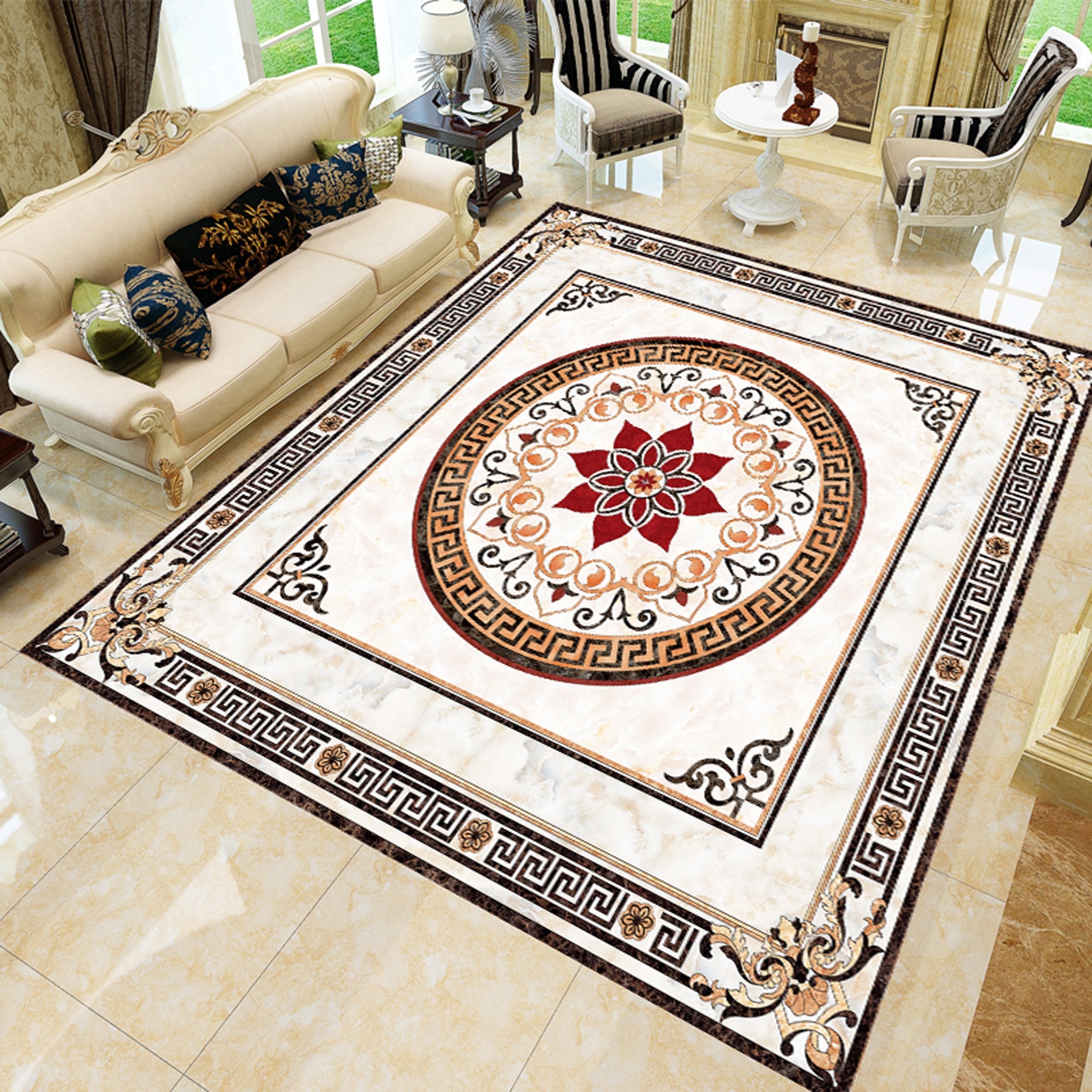 3D Red Flower Pattern WG492 Floor Mural Wallpaper AJ Wallpaper 2