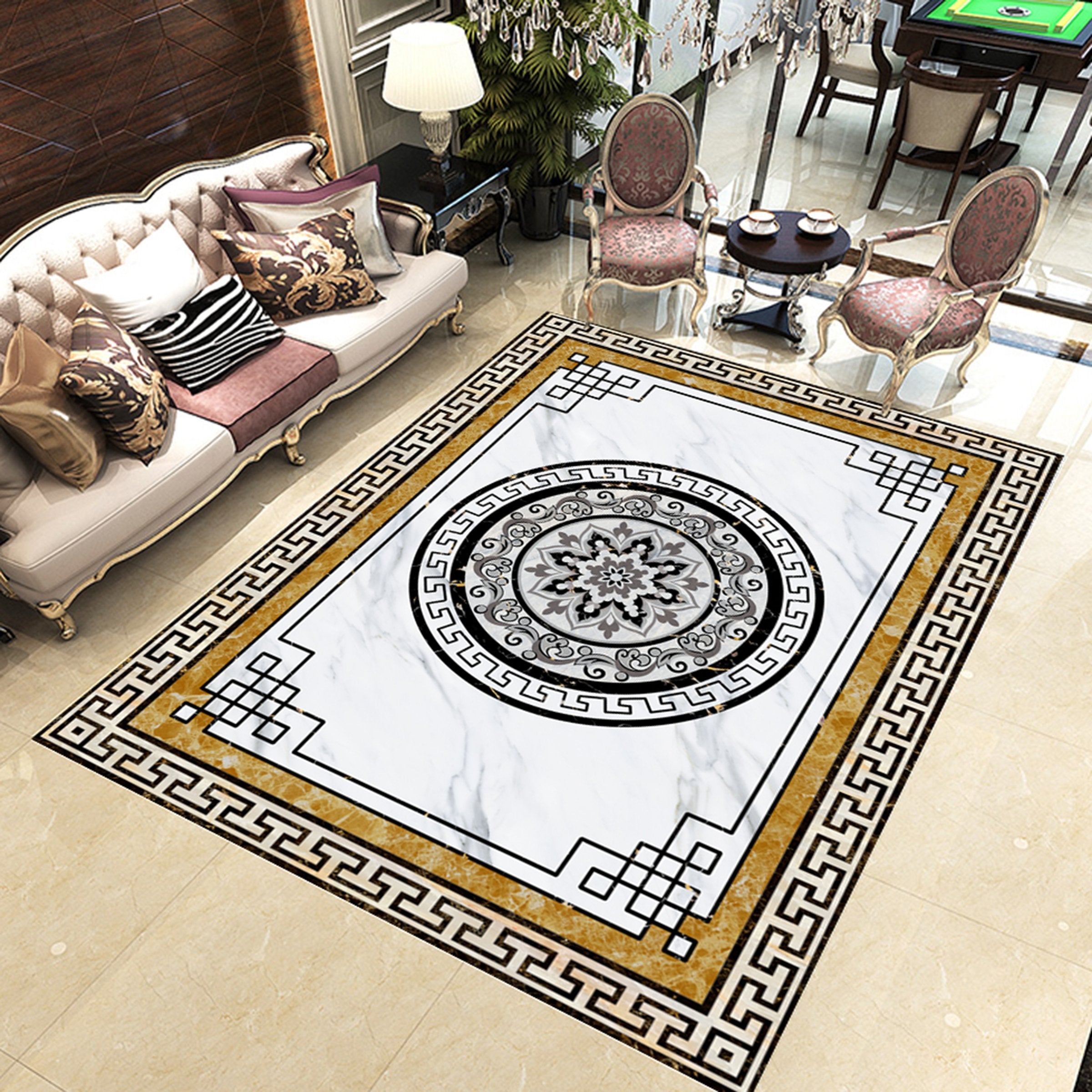 3D Black Marble Pattern WG580 Floor Mural Wallpaper AJ Wallpaper 2