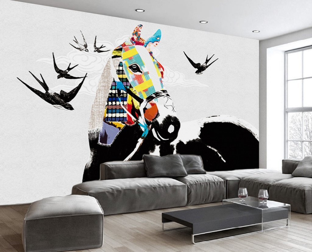 3D Horse Bird 574 Wall Murals Wallpaper AJ Wallpaper 2