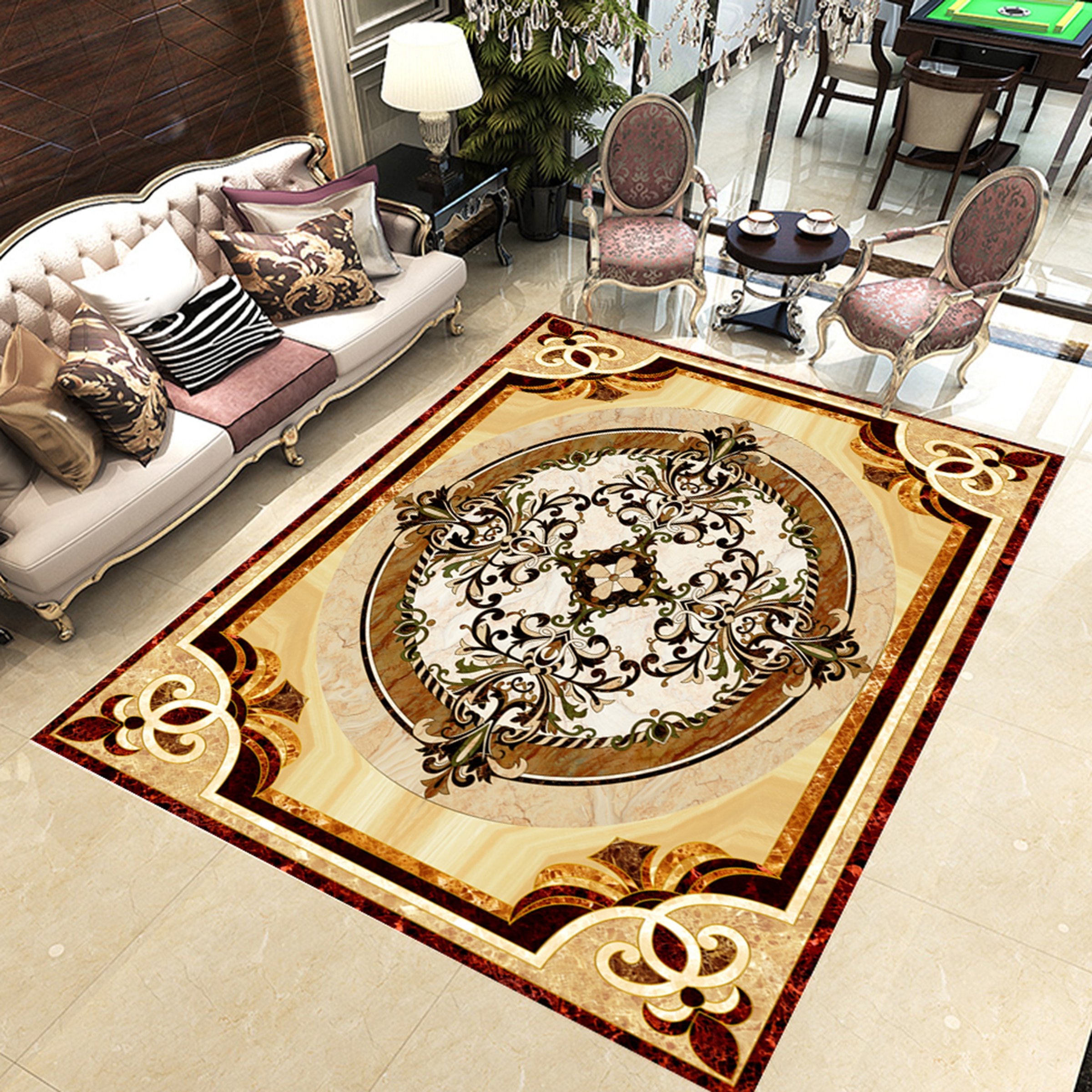3D Marble Round Pattern WG427 Floor Mural Wallpaper AJ Wallpaper 2