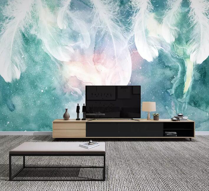 3D Colored Feather WG16 Wall Murals Wallpaper AJ Wallpaper 2