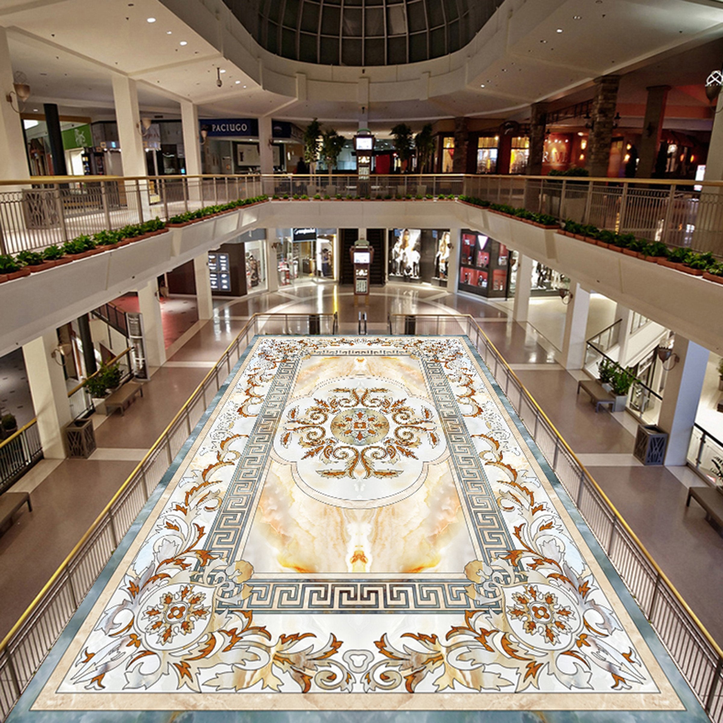 3D Rectangular Marble Flower Pattern WG542 Floor Mural Wallpaper AJ Wallpaper 2