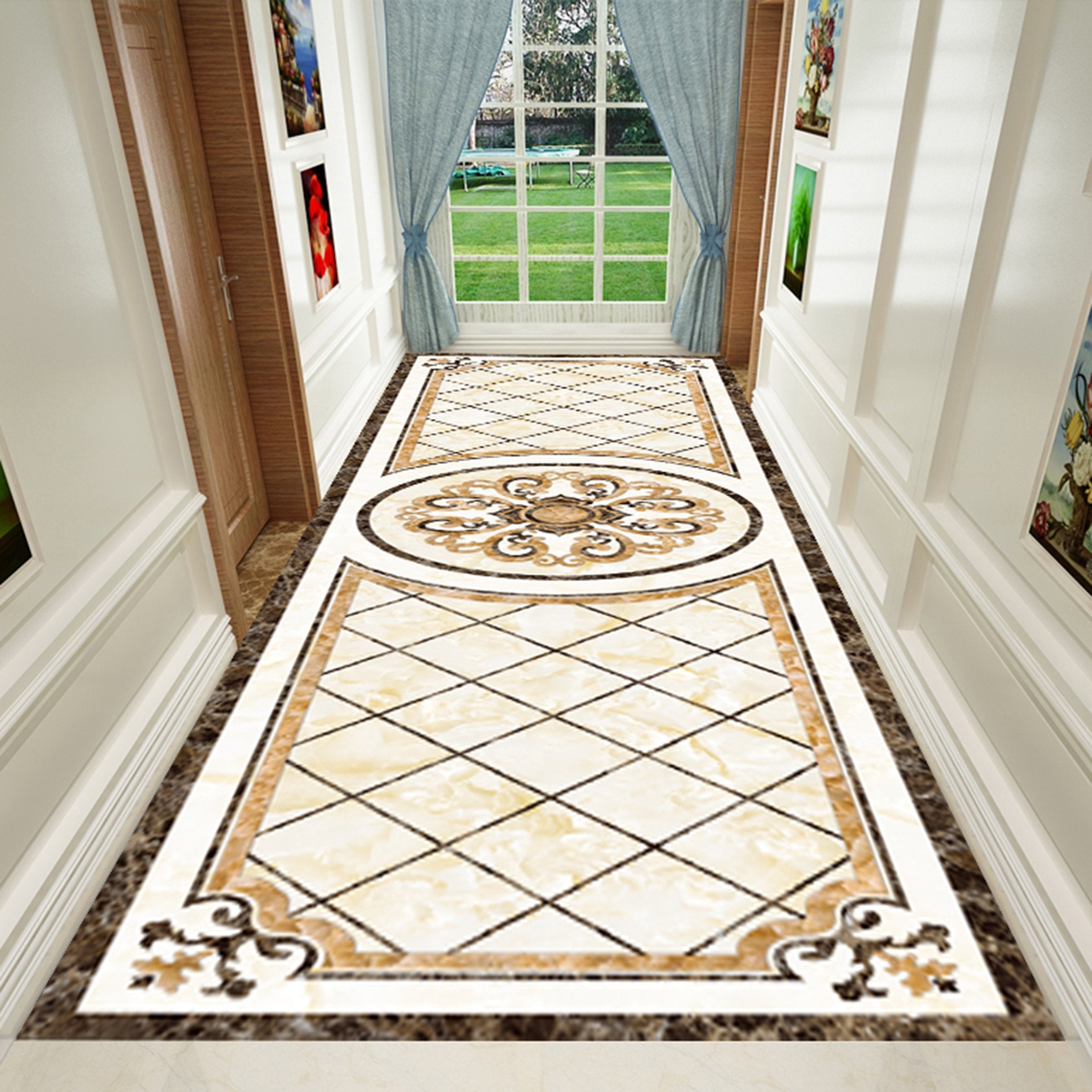 3D Black Marble Pattern WG468 Floor Mural Wallpaper AJ Wallpaper 2