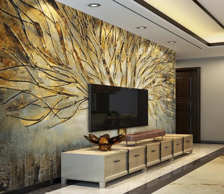 3D Golden Twig WG74 Wall Murals Wallpaper AJ Wallpaper 2