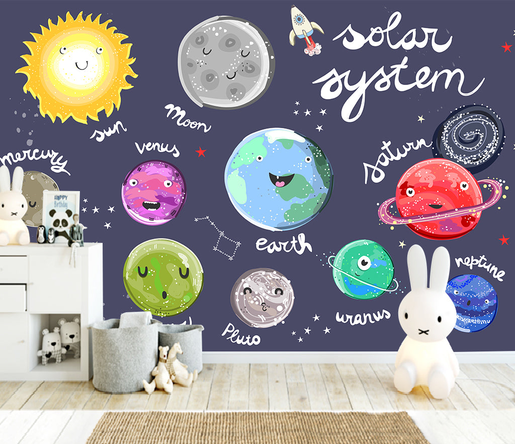 3D Cartoon Planet WG459 Wall Murals