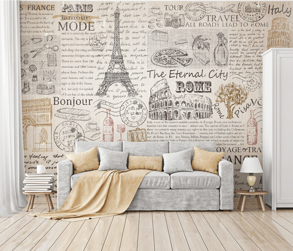 3D Iron Tower WC017 Wall Murals