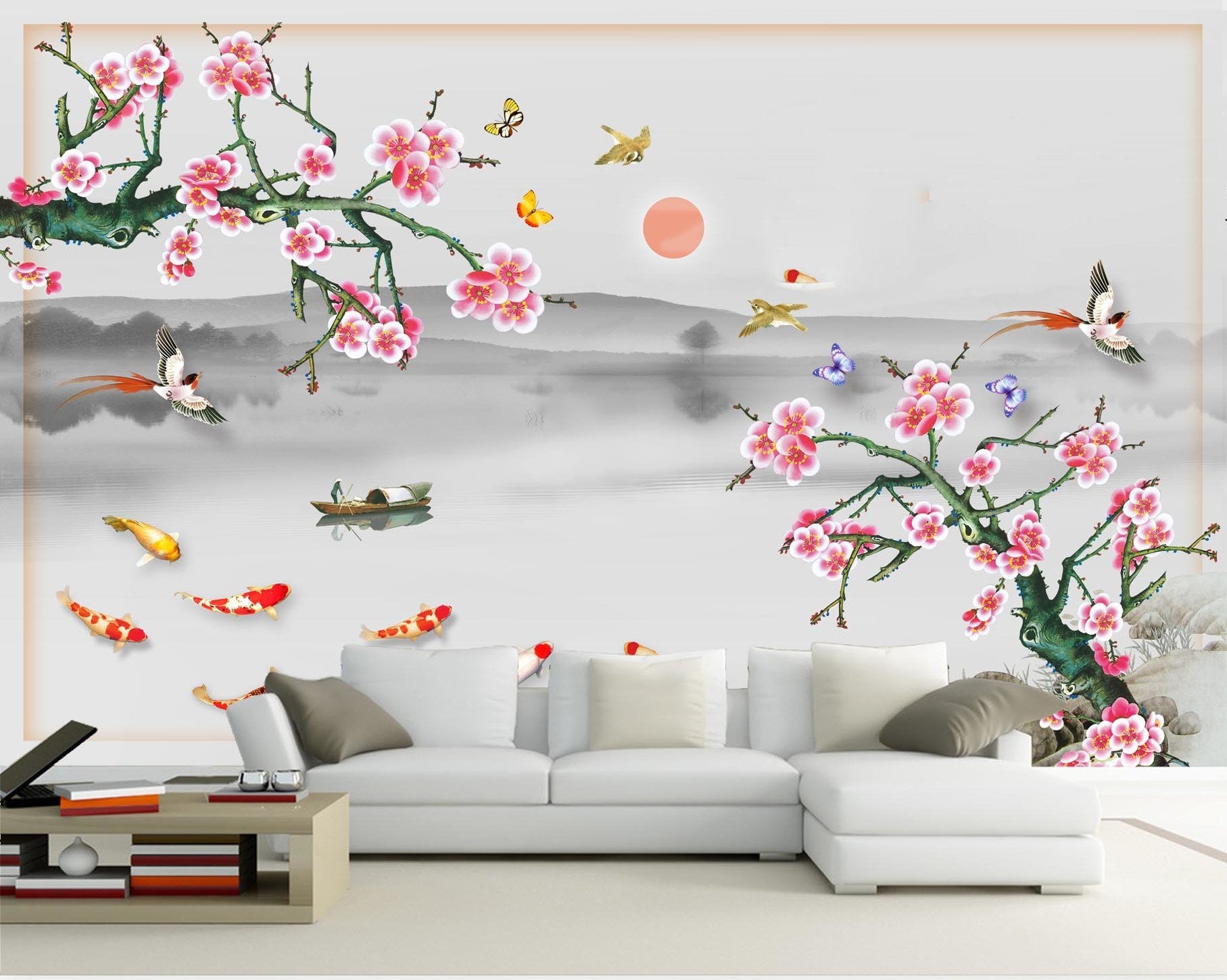 3D Butterfly Fisherman 293 Wallpaper AJ Wallpaper