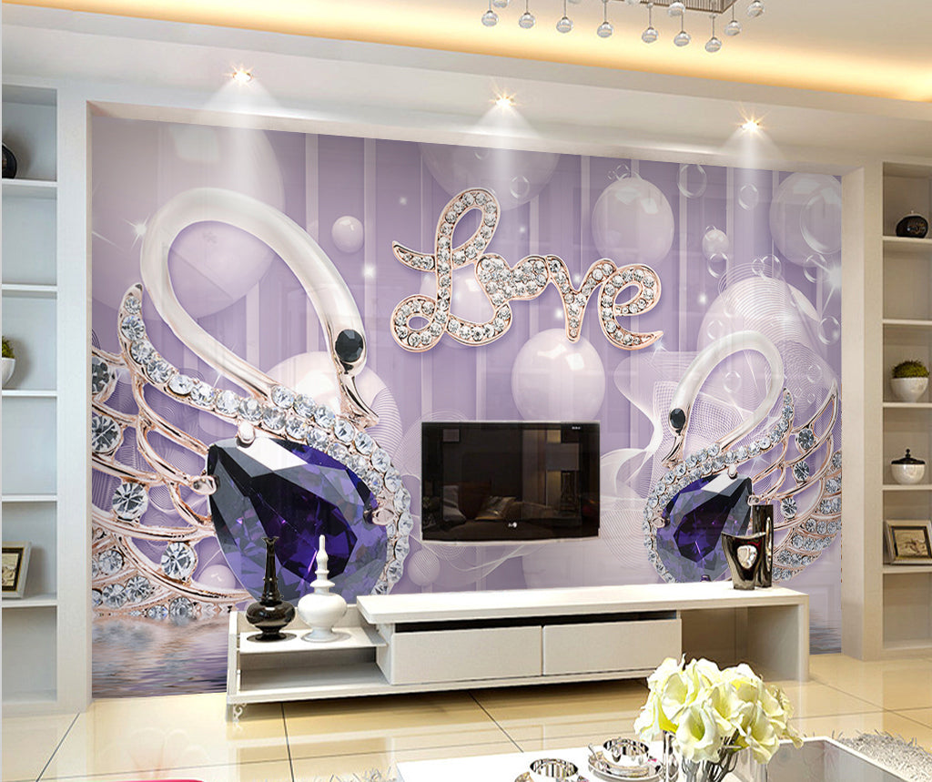 3D Diamond Love WG013 Wall Murals