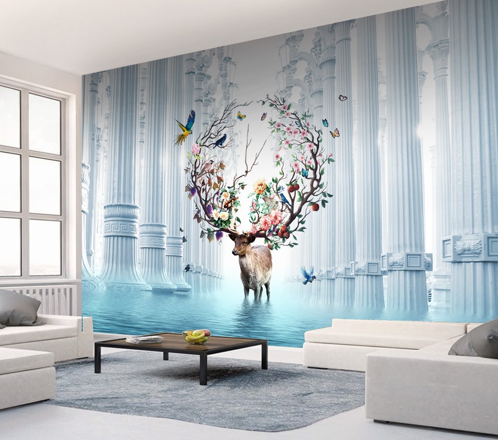 3D Elk Palace 426 Wall Murals Wallpaper AJ Wallpaper 2