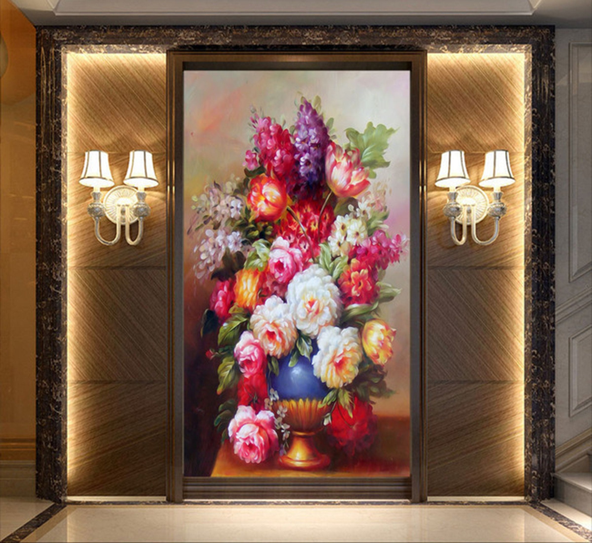 3D Vintage Flower WC860 Wall Murals Wallpaper AJ Wallpaper 2