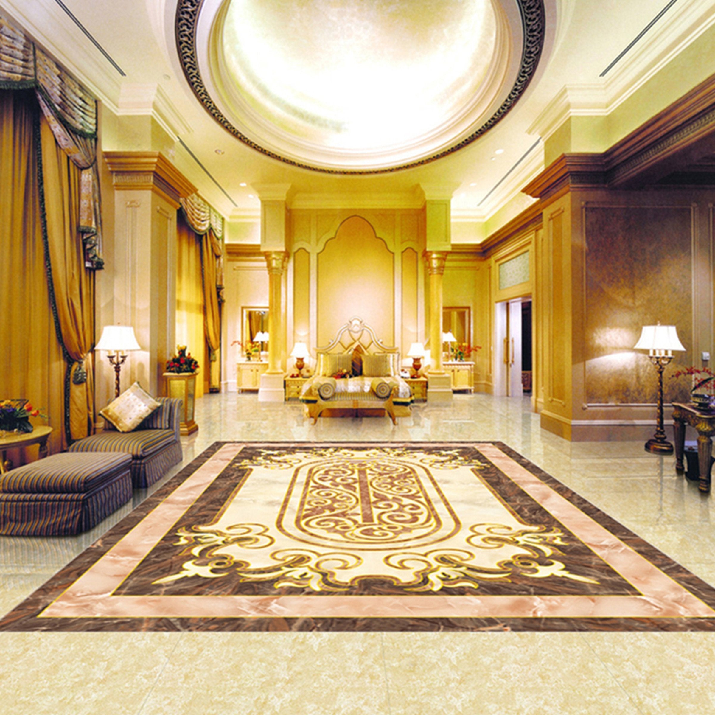 3D Rectangular Yellow Pattern WG423 Floor Mural Wallpaper AJ Wallpaper 2