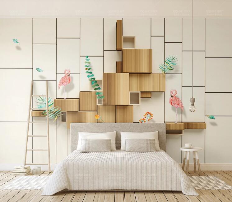 3D Pink Flamingo WC143 Wall Murals