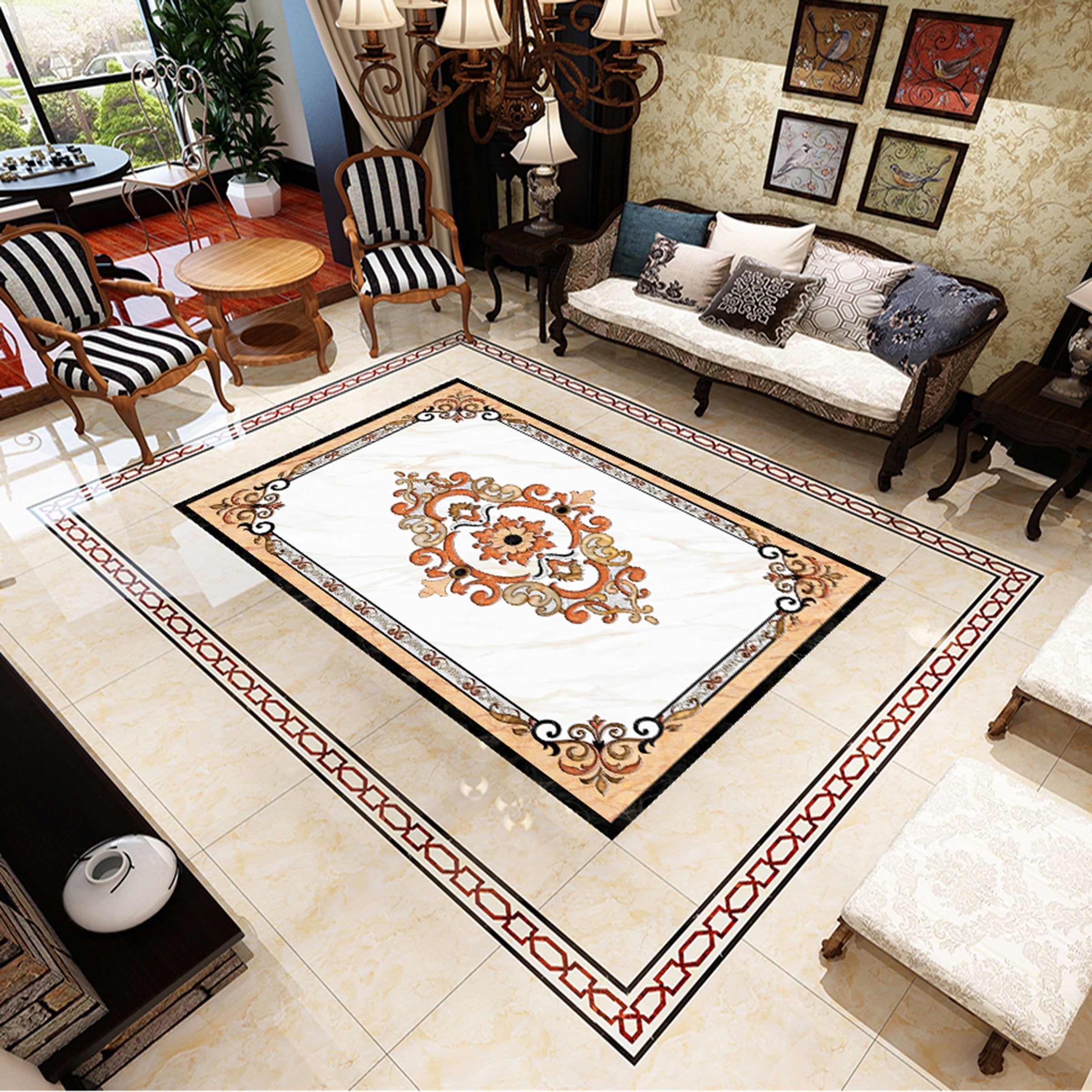 3D Religious Pattern WG229 Floor Mural Wallpaper AJ Wallpaper 2