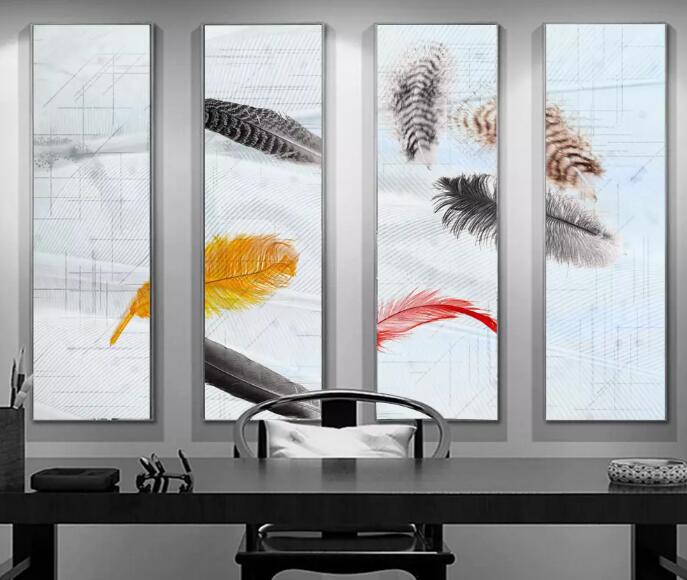 3D Colored Feather WG910 Wall Murals