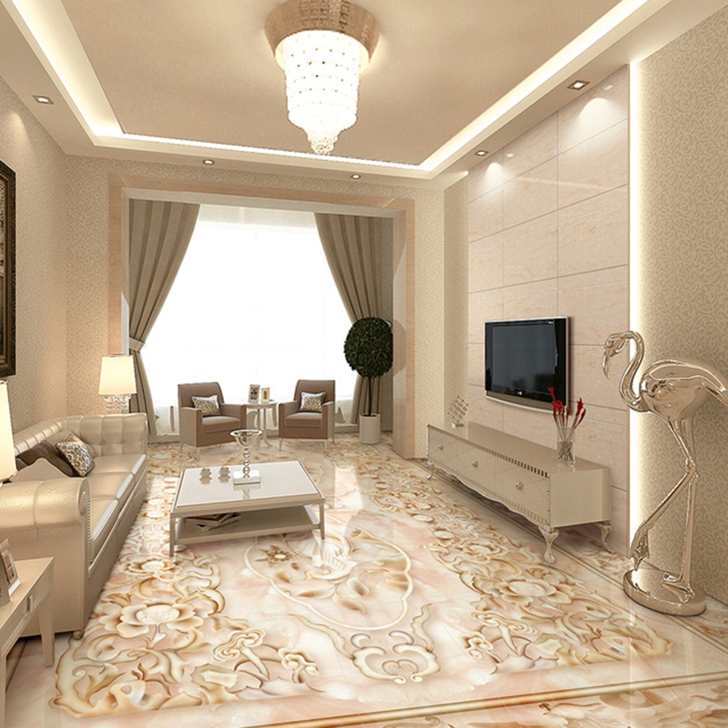 3D Marble Pattern WG275 Floor Mural Wallpaper AJ Wallpaper 2