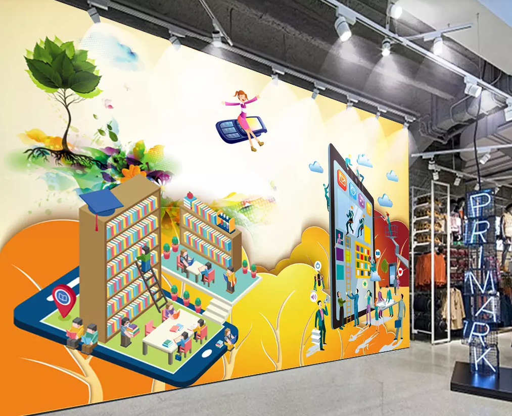 3D Cartoon Bookshelf 235 Wallpaper AJ Wallpaper 2