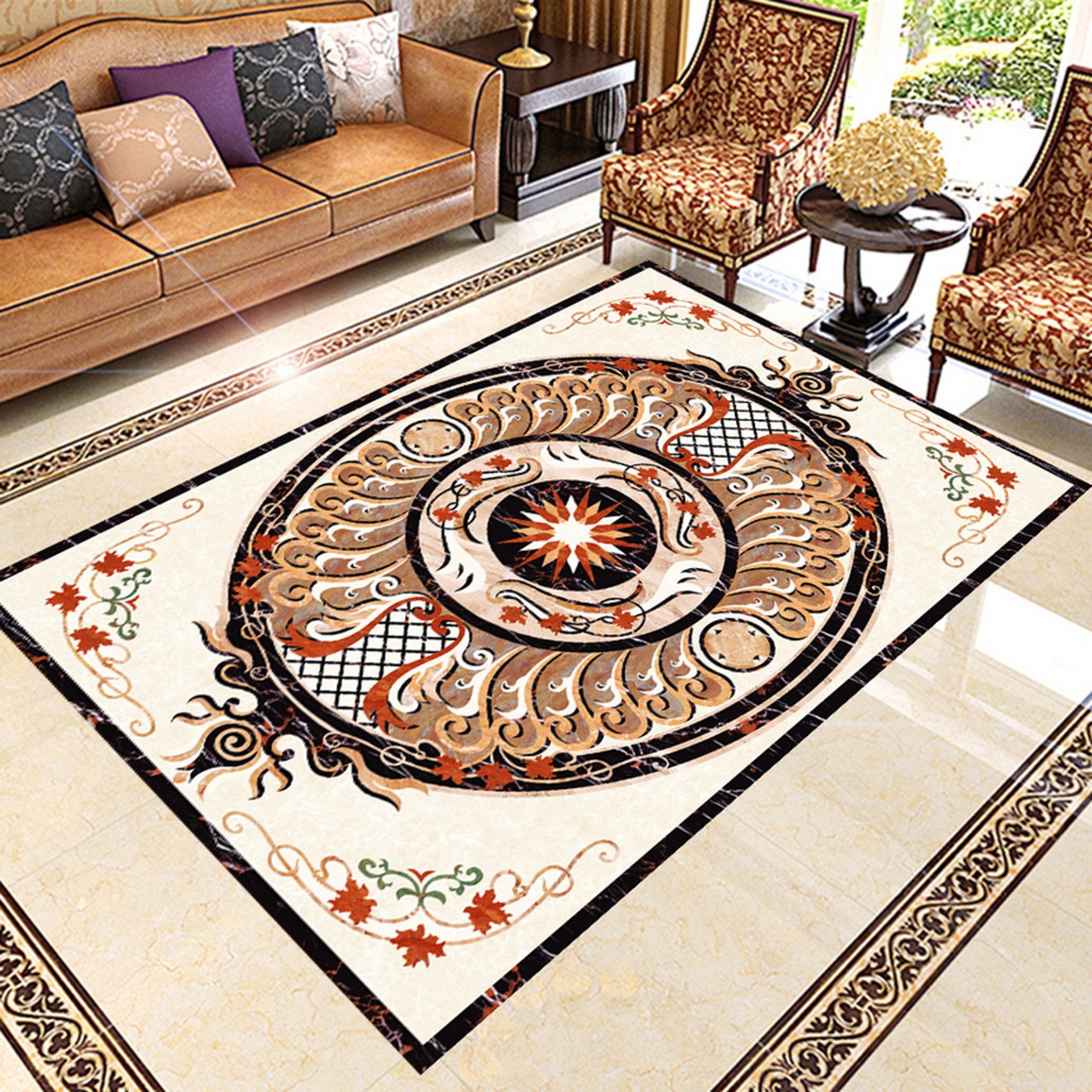 3D Round Marble Pattern WG577 Floor Mural Wallpaper AJ Wallpaper 2