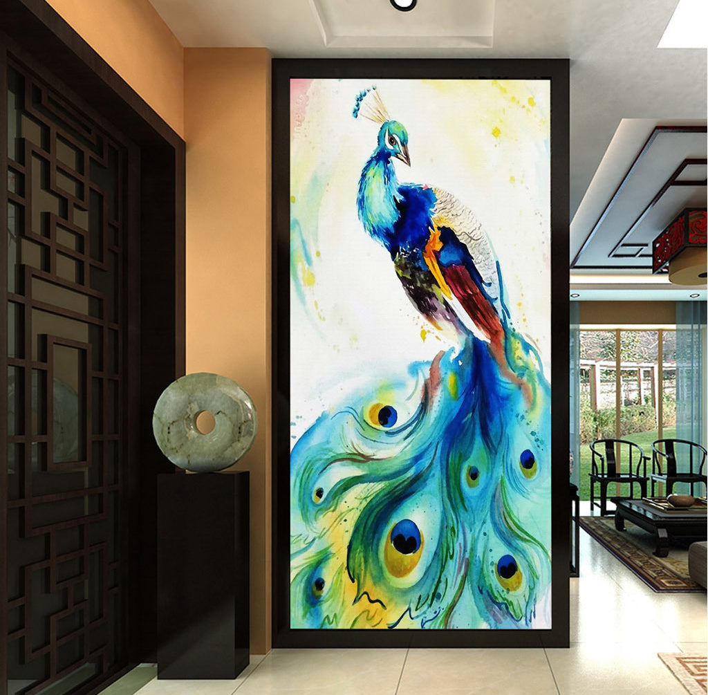 3D Beautiful Peacock WG042 Wall Murals