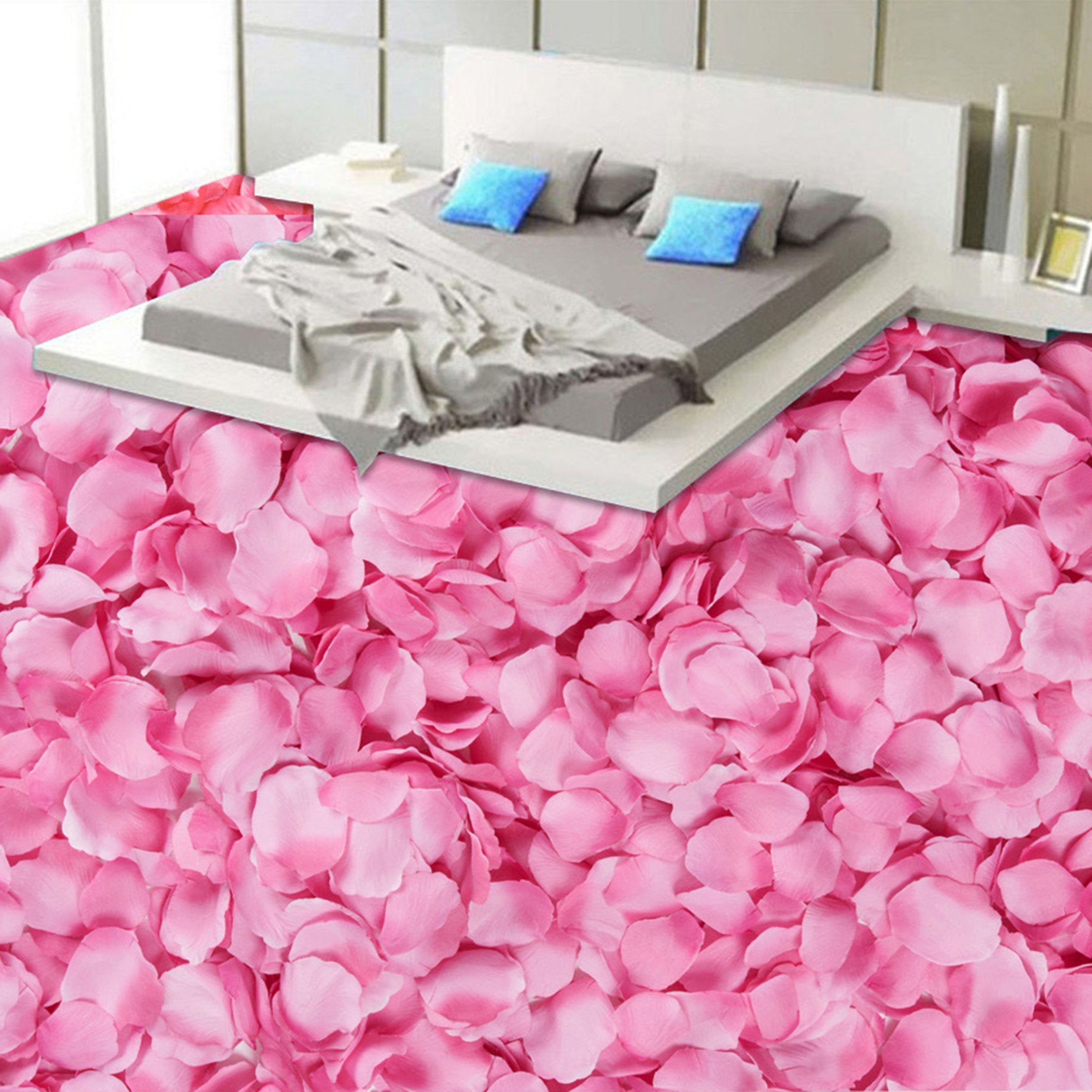 3D Pink Petals WG058 Floor Mural Wallpaper AJ Wallpaper 2