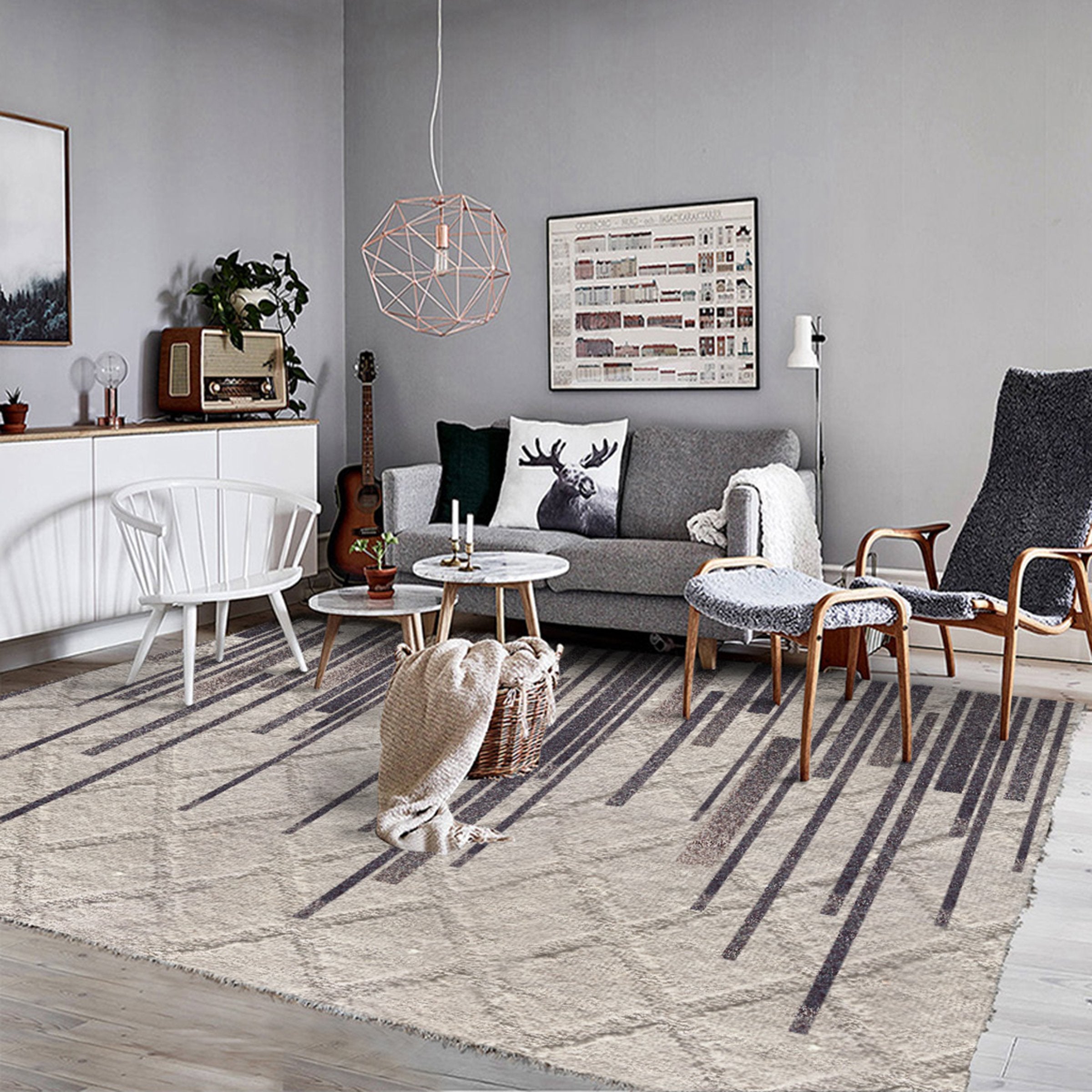 3D Black Lines WG236 Non Slip Rug Mat Mat AJ Creativity Home