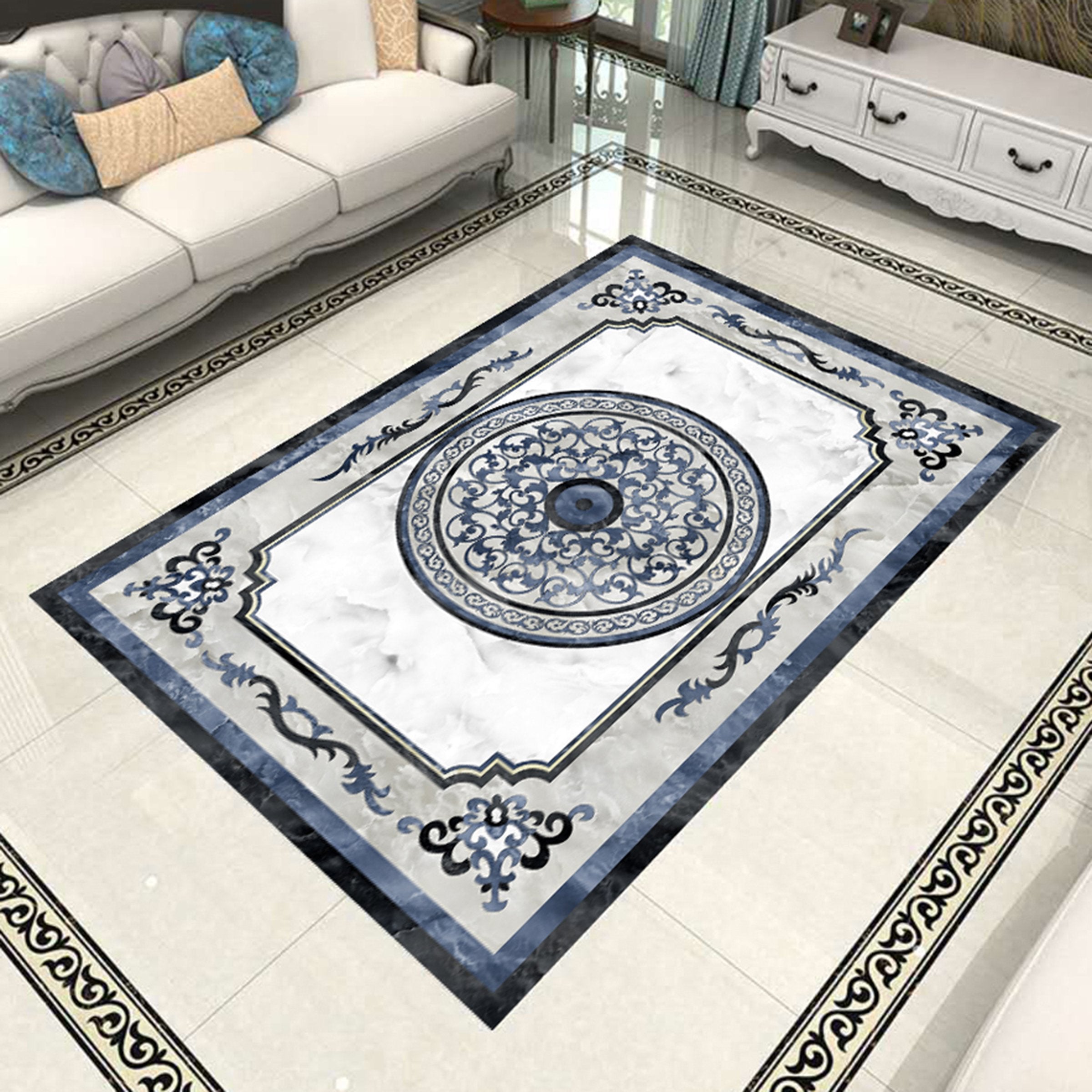 3D Gray Pattern WG735 Floor Mural Wallpaper AJ Wallpaper 2