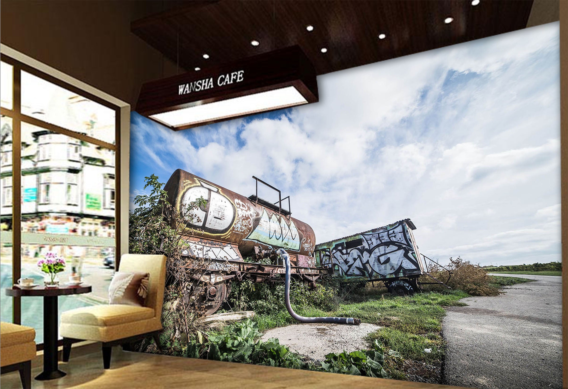 3D Abandoned Graffiti 263 Vehicle Wall Murals