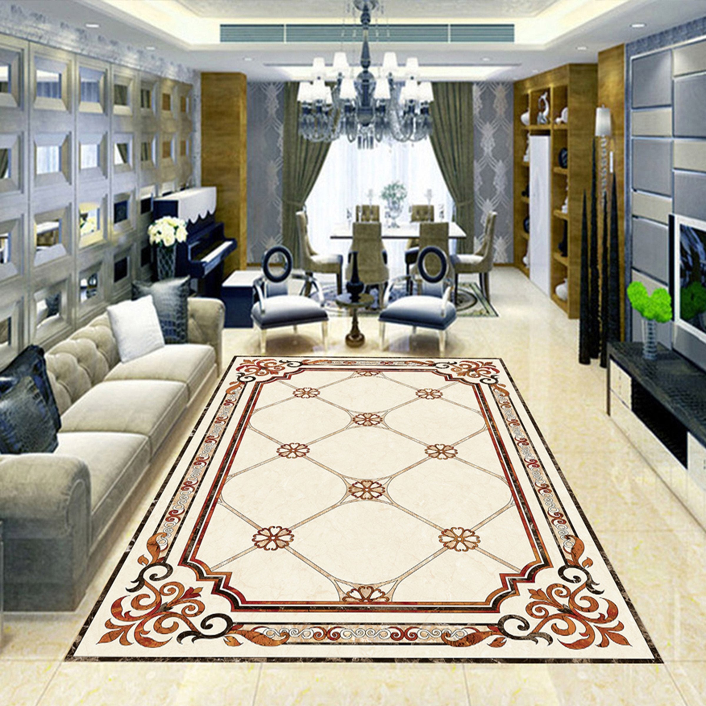 3D Marble Pattern WG498 Floor Mural Wallpaper AJ Wallpaper 2
