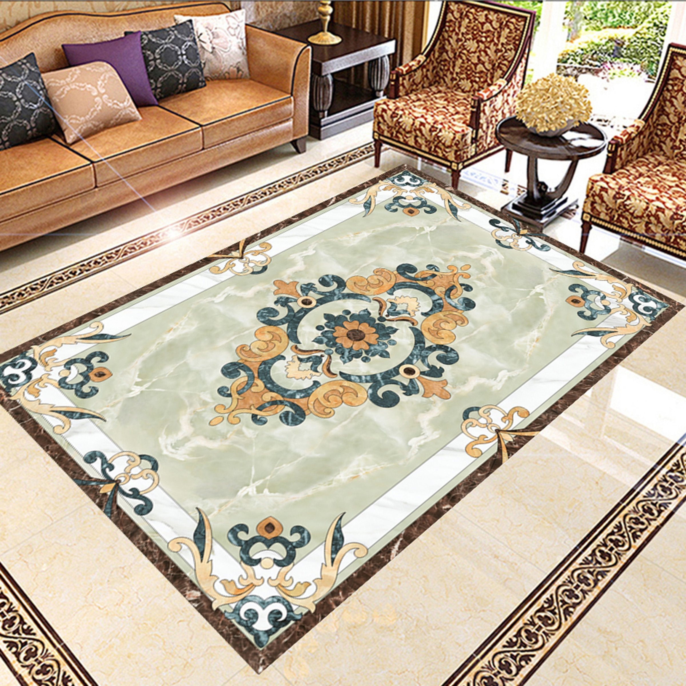 3D Religious Pattern WG672 Floor Mural Wallpaper AJ Wallpaper 2