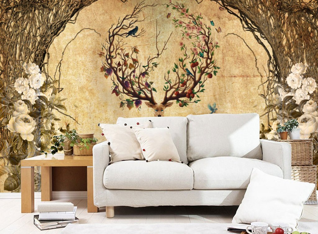 3D Elk 418 Wall Murals Wallpaper AJ Wallpaper 2