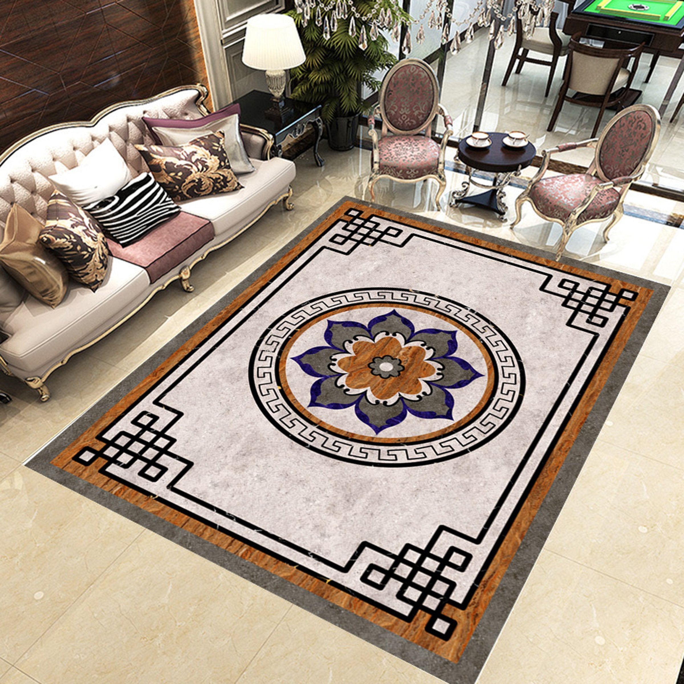 3D Flower Marble Pattern WG554 Floor Mural Wallpaper AJ Wallpaper 2