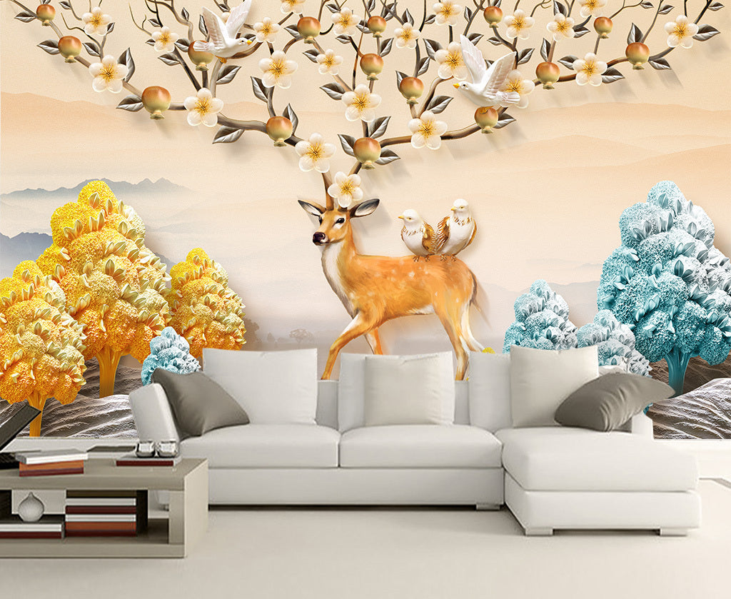 3D Pigeon Fawn WG017 Wall Murals