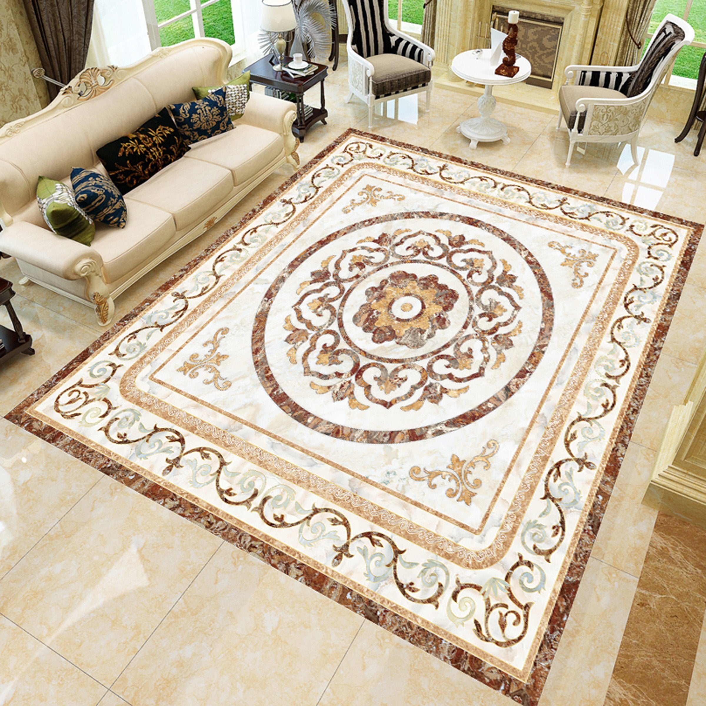 3D Religious Pattern WG197 Floor Mural Wallpaper AJ Wallpaper 2