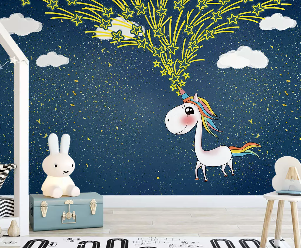 3D Cartoon Unicorn Stars 254 Wallpaper AJ Wallpaper 2