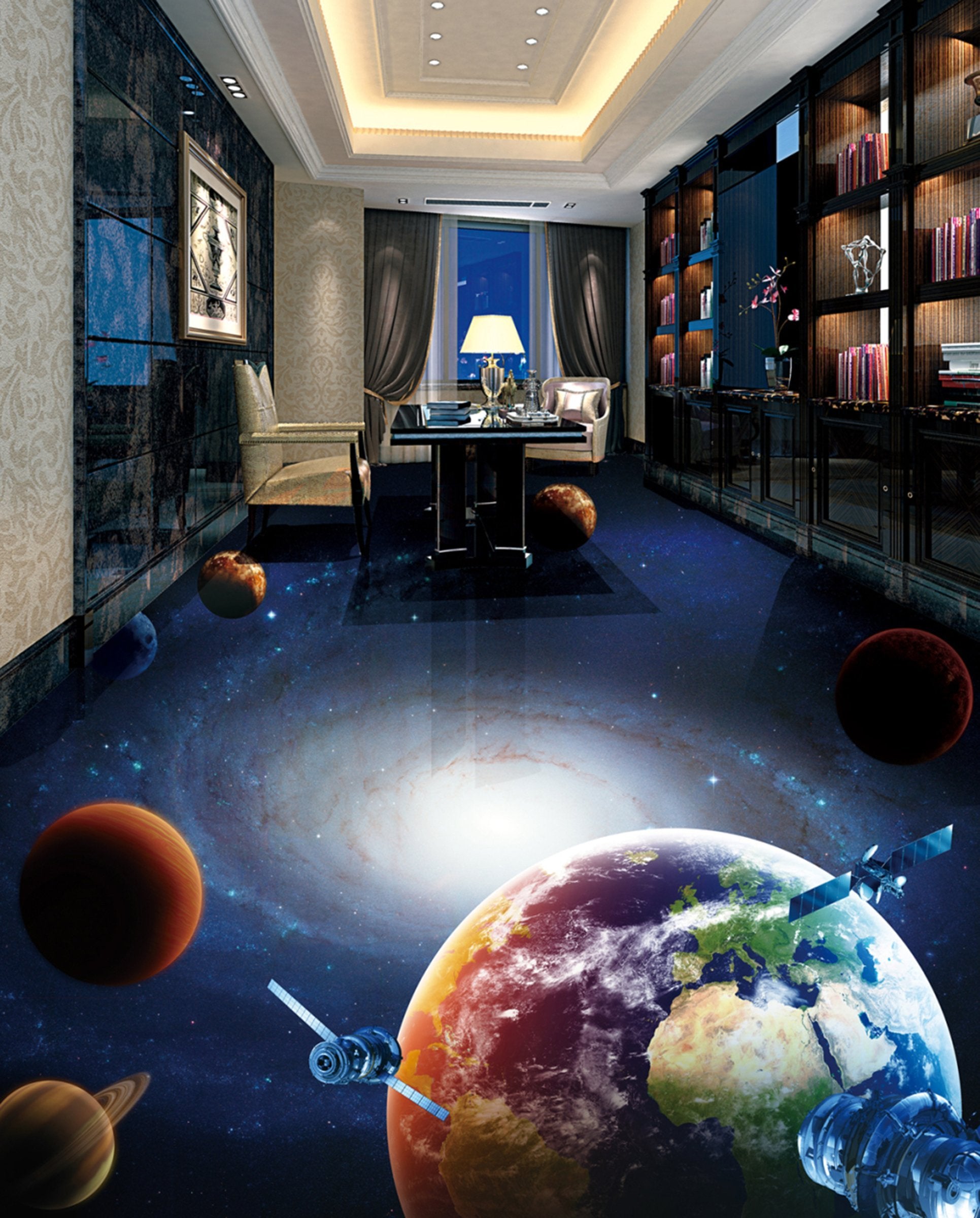 3D Planet WG060 Floor Mural Wallpaper AJ Wallpaper 2