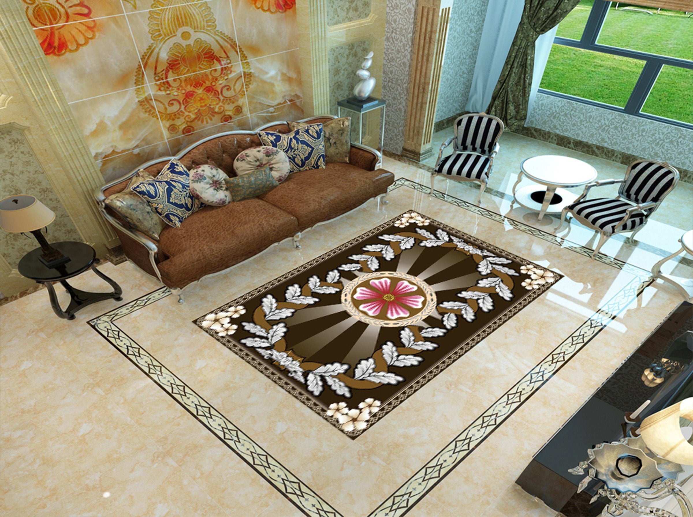 3D Religious Pattern WG090 Floor Mural Wallpaper AJ Wallpaper 2
