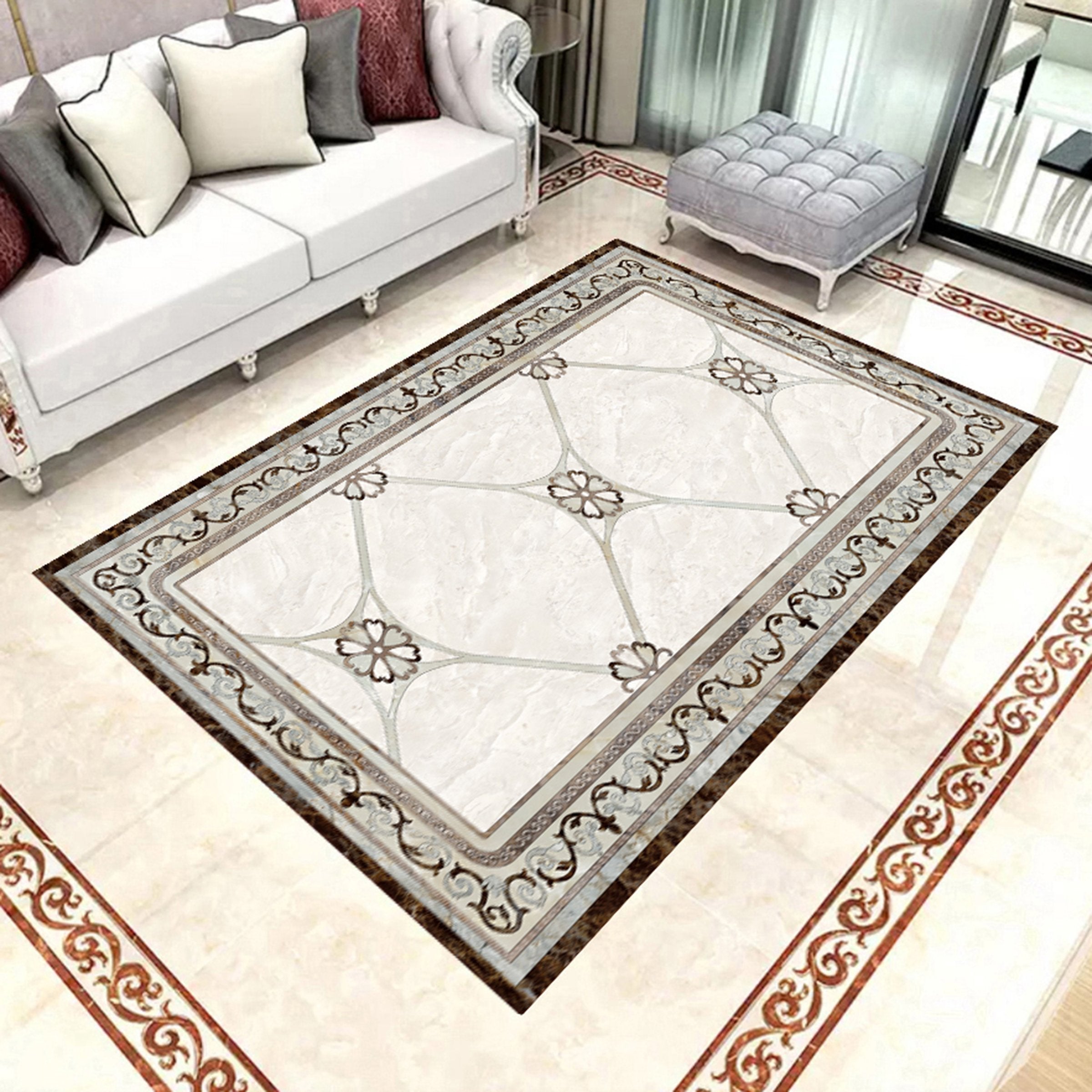 3D Black Pattern WG728 Floor Mural Wallpaper AJ Wallpaper 2