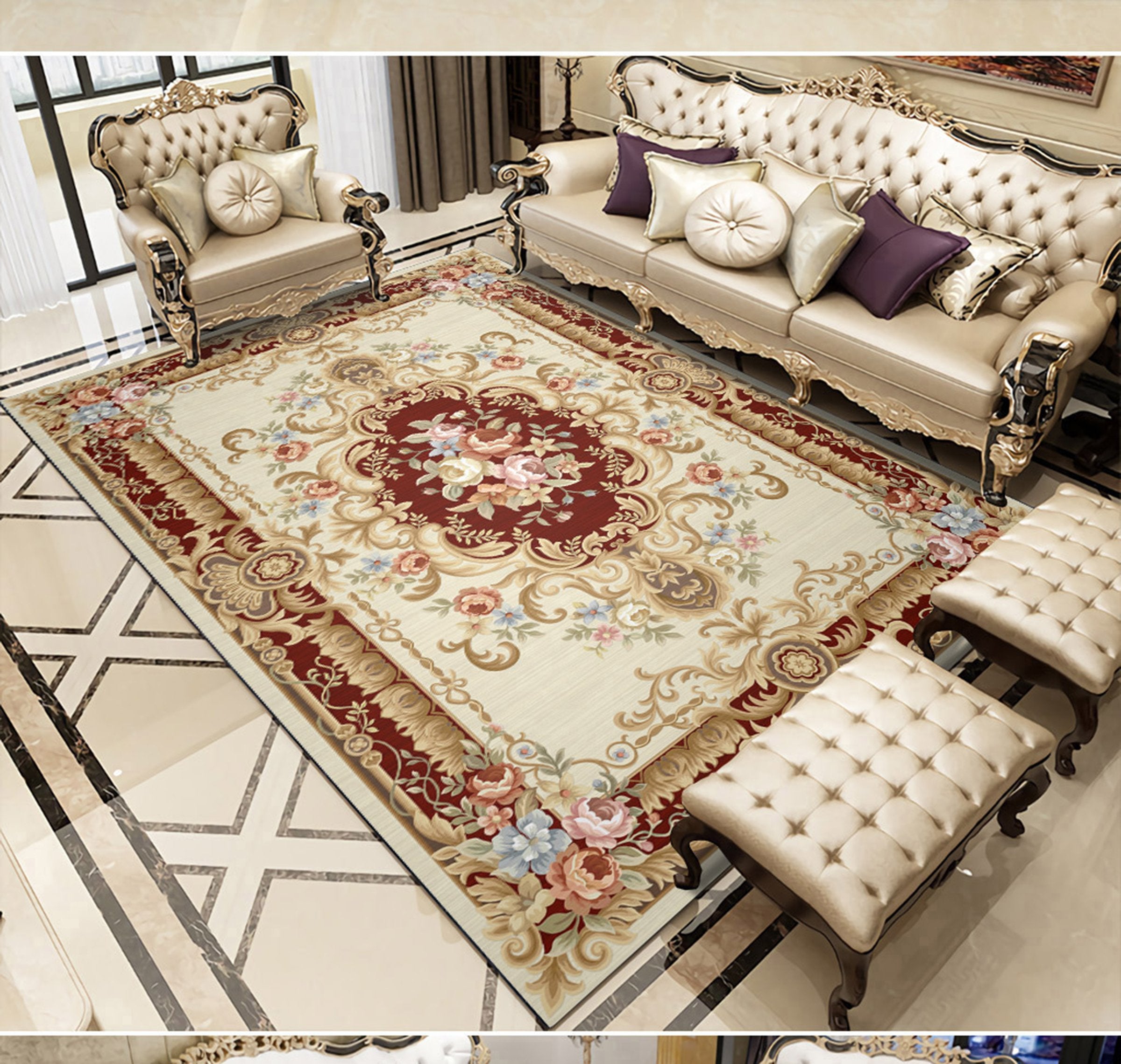 3D Colored Flowers WG324 Non Slip Rug Mat Mat AJ Creativity Home