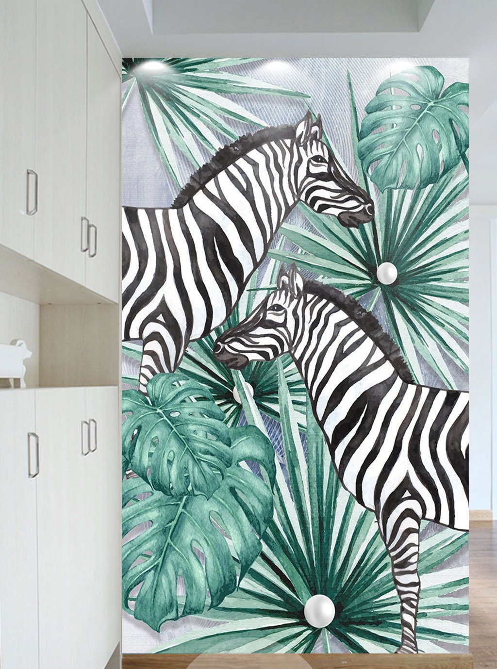 3D Zebra Leaves 556 Wall Murals Wallpaper AJ Wallpaper 2